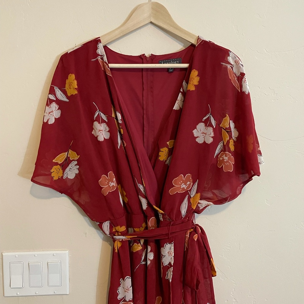 Red Floral dress size 14